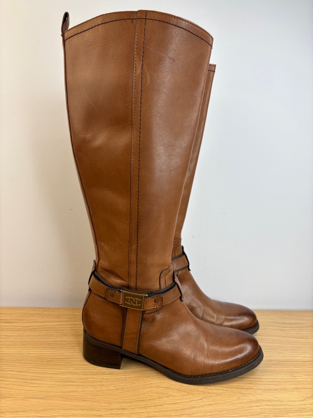 Etienne‎ Aigner Brown Leather Riding Boots Woman's 7.5